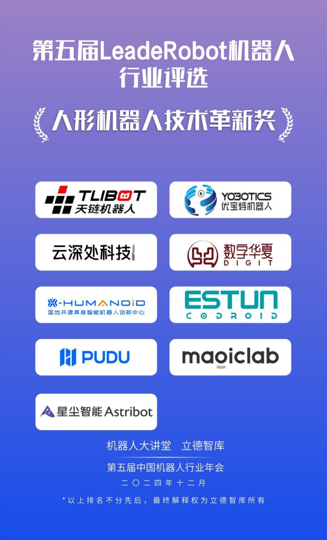 24大獎項3大榜單揭曉！2024LeadeRobot中國機器人行業頒獎典禮！(圖4)